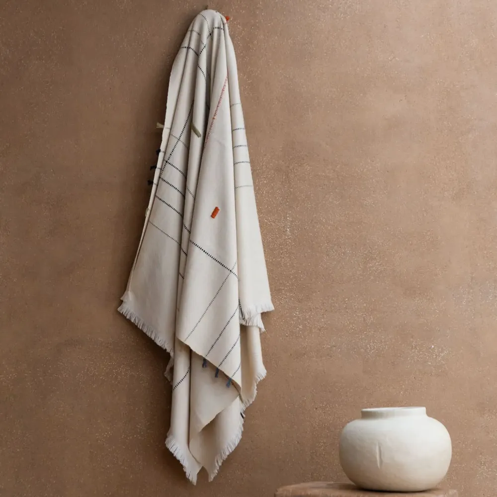 Throw blankets - NAGA PLAID COLLECTION HAND-WOVEN HIMALAYAN MERINO WOOL - MILLE ET CLAIRE