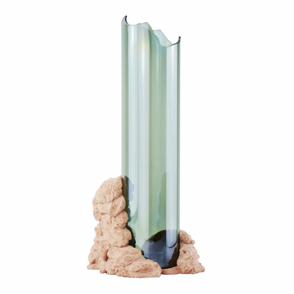 Vases - CATHARSIS, Sculptural Statement Vase for flowers in glass and stone - COKI