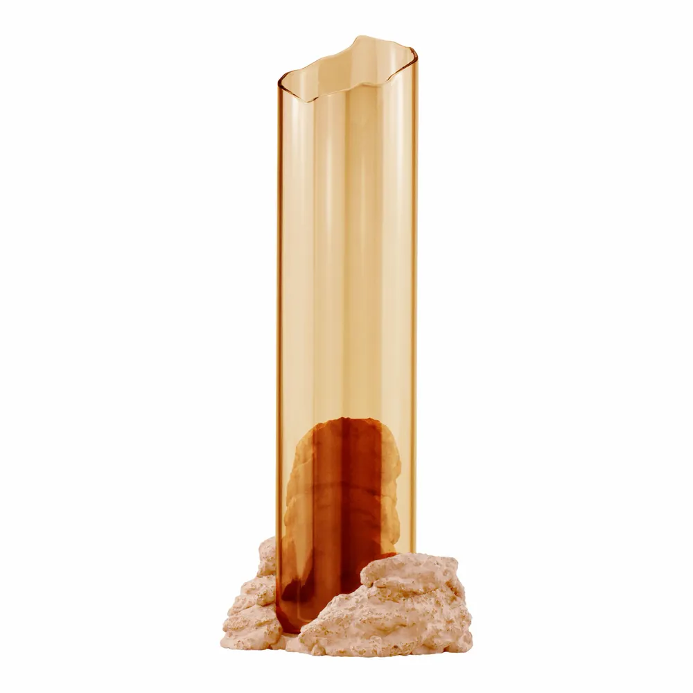 Vases - CATHARSIS, Sculptural Statement Vase for flowers in glass and stone - COKI