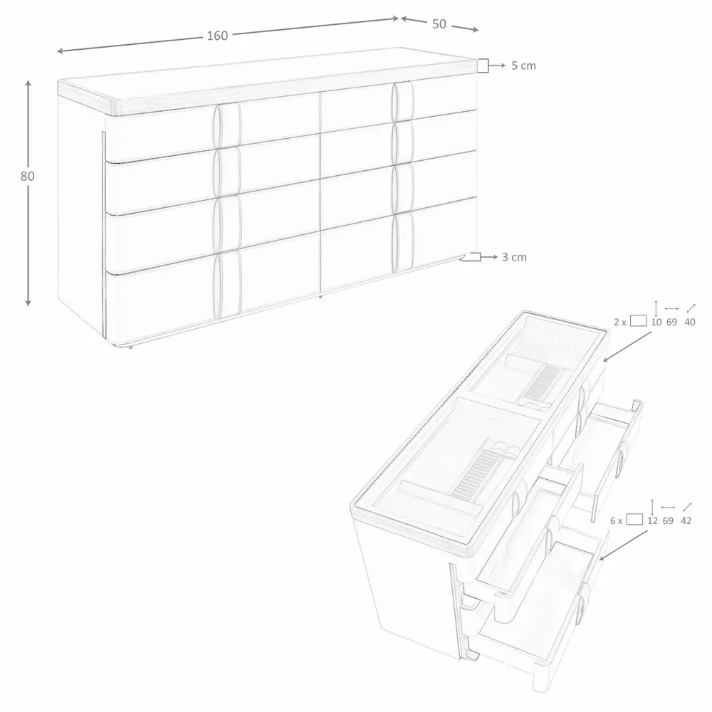 Chests of drawers - Leather chest of drawers, walnut, polished steel base and brown smoked - ANGEL CERDÁ
