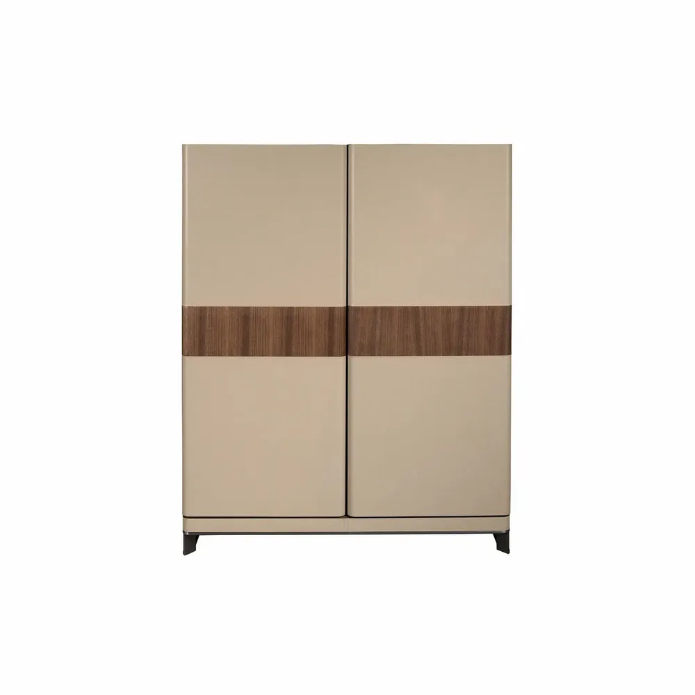Sideboards - High sideboard leather, walnut and polished steel - ANGEL CERDÁ