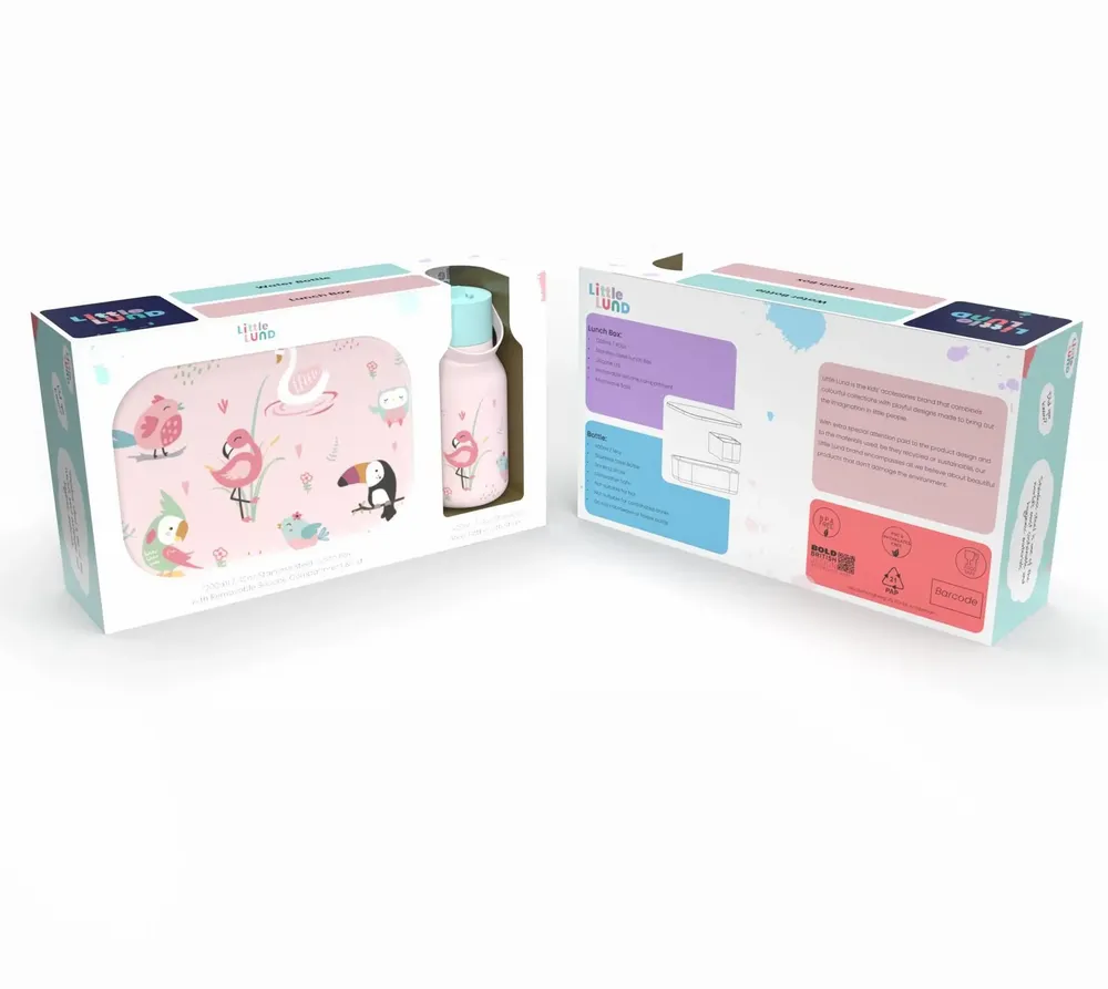 Repas pour enfant - Coffret cadeau avec boîte à lunch et bouteille pour enfants - LUND DESIGN HOUSE
