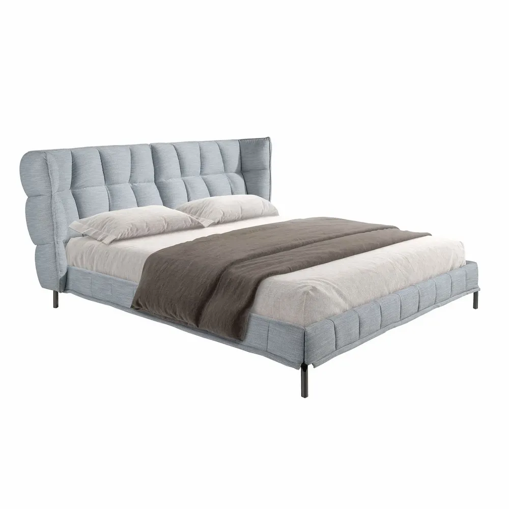 Lits - Lit en tissu gris-bleu clair - ANGEL CERDÁ