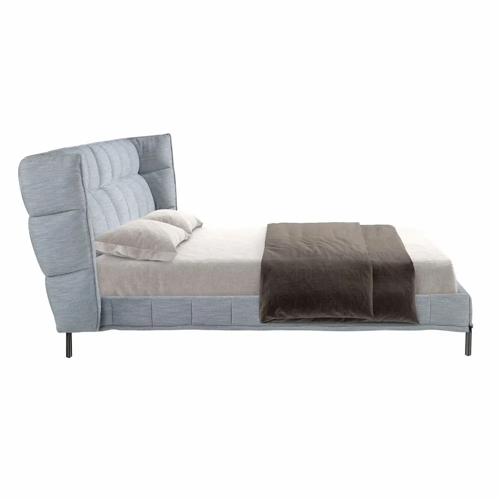 Lits - Lit en tissu gris-bleu clair - ANGEL CERDÁ
