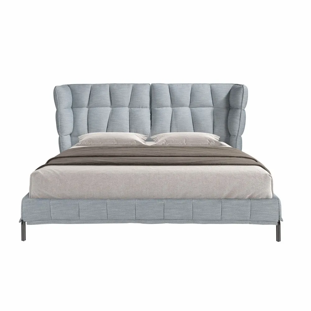 Lits - Lit en tissu gris-bleu clair - ANGEL CERDÁ