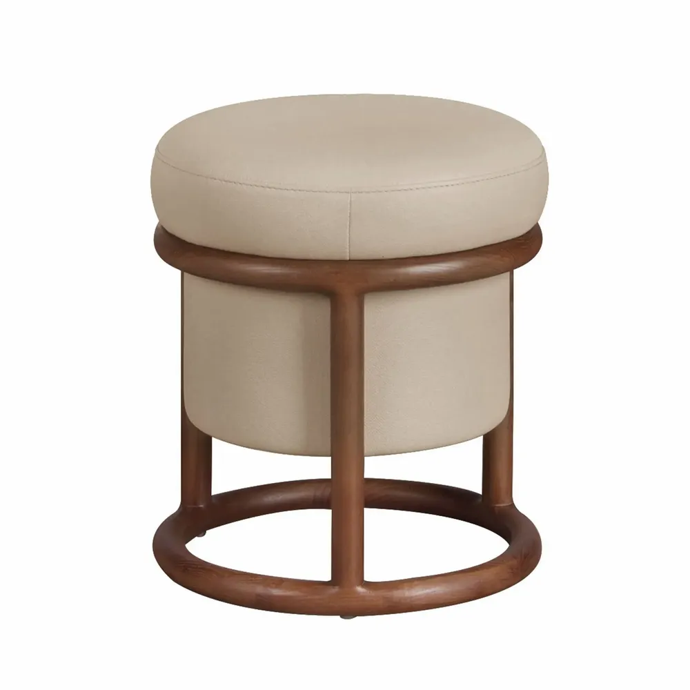 Bancs - Pouf en simili cuir vison - ANGEL CERDÁ