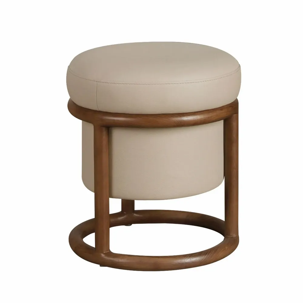 Bancs - Pouf en simili cuir vison - ANGEL CERDÁ