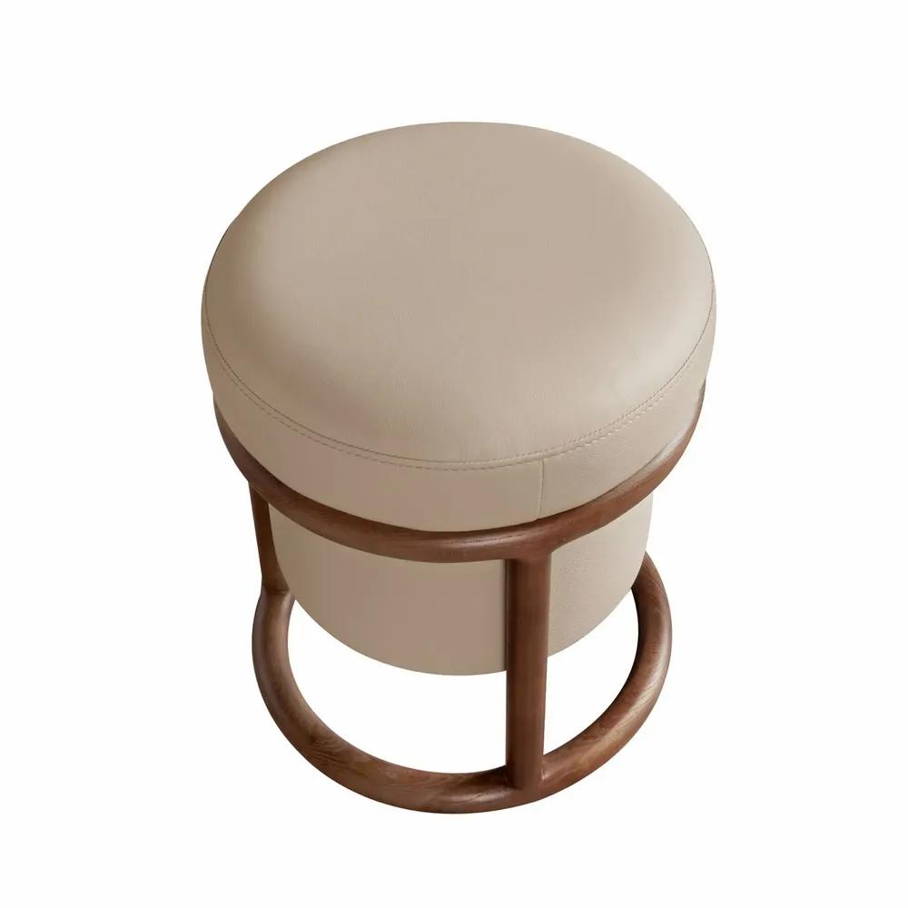Bancs - Pouf en simili cuir vison - ANGEL CERDÁ
