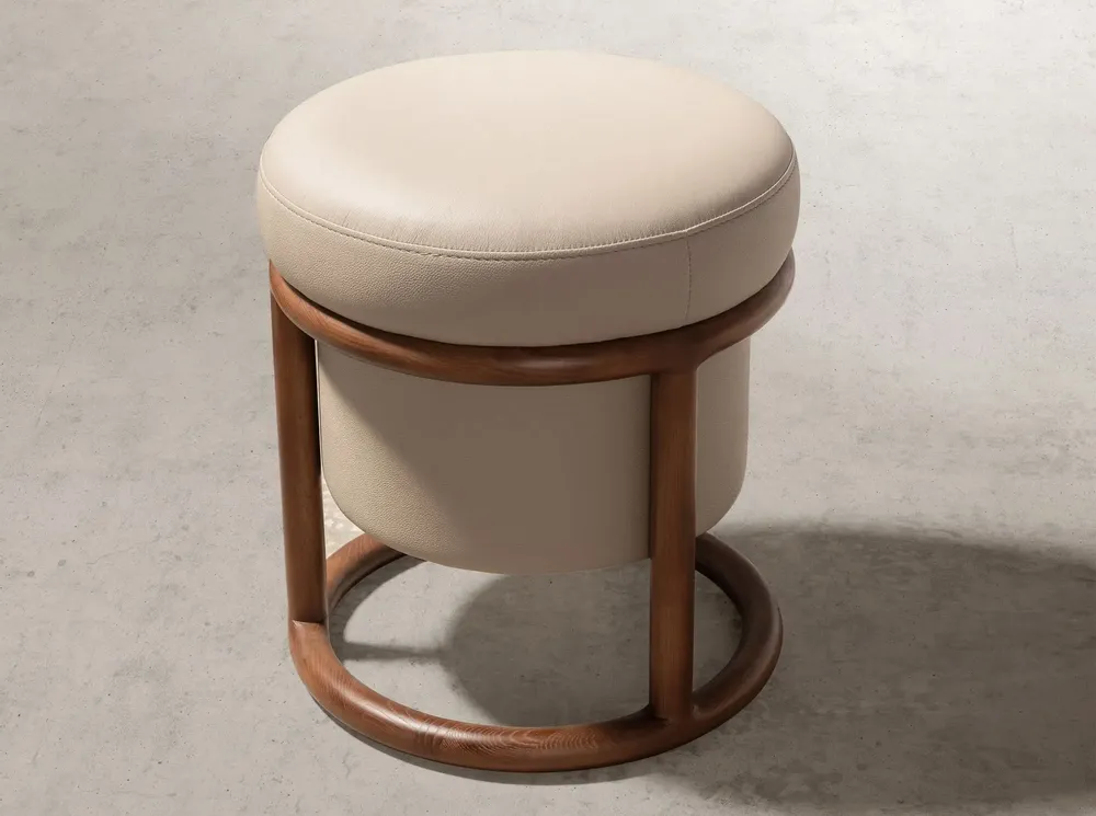 Bancs - Pouf en simili cuir vison - ANGEL CERDÁ
