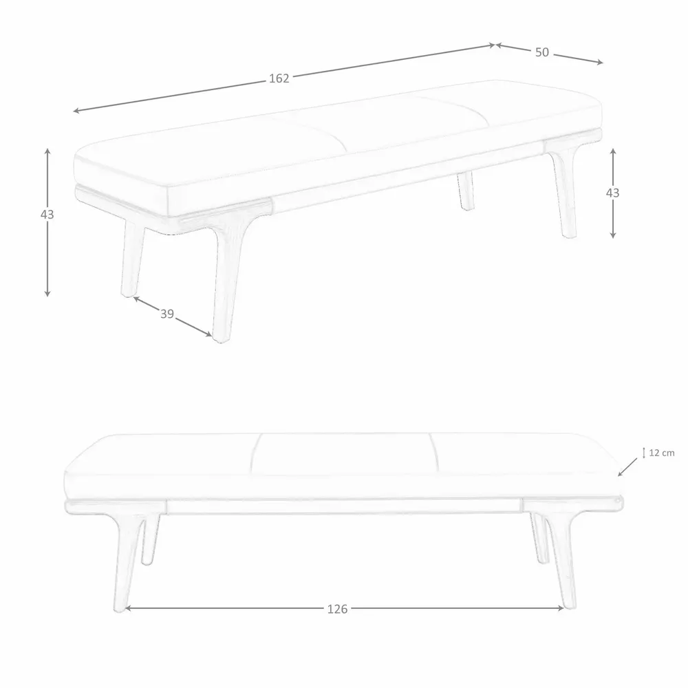 Bancs - Banc en simili cuir vison - ANGEL CERDÁ