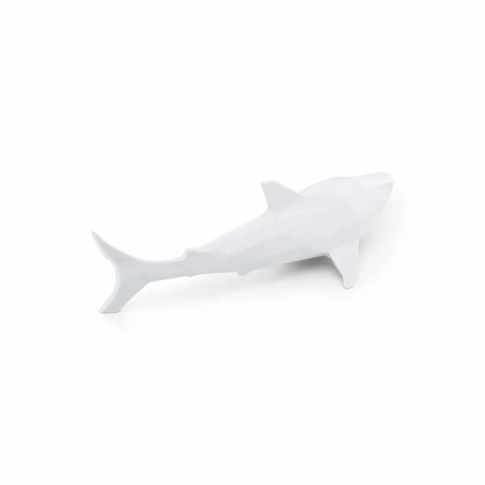 Office design and planning - Porcelain Shark Sculpture – White - OCEANSTORE DESIGN