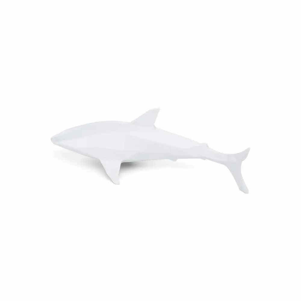 Office design and planning - Porcelain Shark Sculpture – White - OCEANSTORE DESIGN