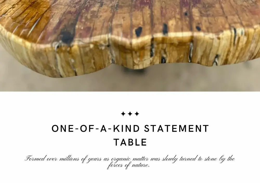 Tables Salle à Manger - La Terre brillante - Table en bois pétrifié - PRESTONEX DESIGN PVT LTD