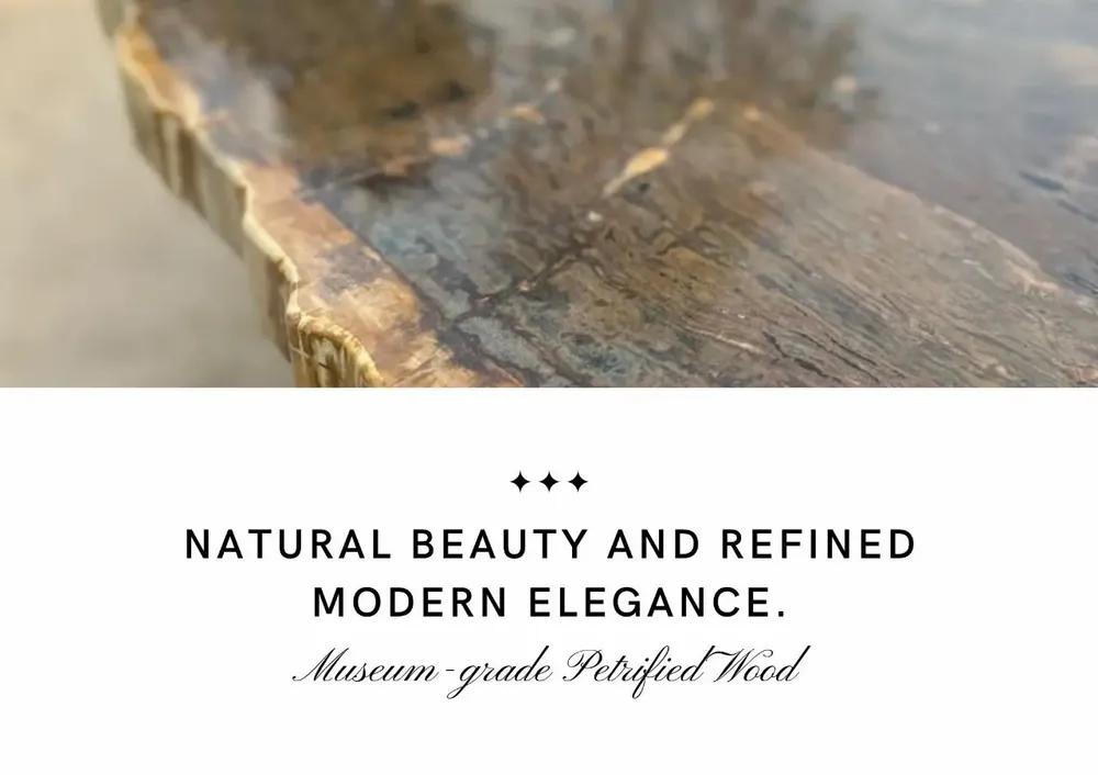 Tables Salle à Manger - La Terre brillante - Table en bois pétrifié - PRESTONEX DESIGN PVT LTD