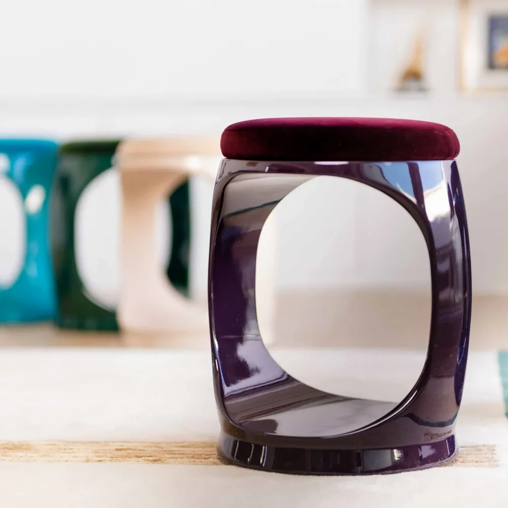 Stools - Signet Ring Stool I Aubergine - SOFTICATED