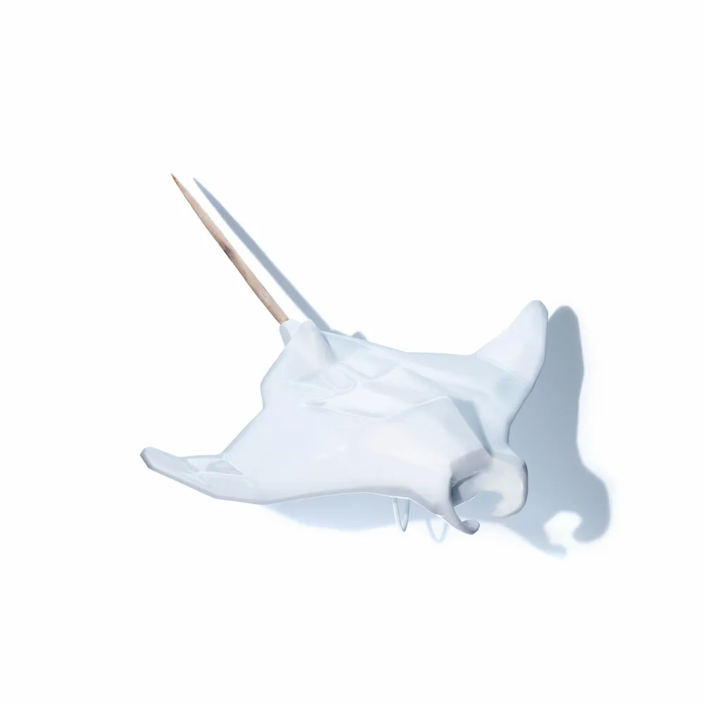 Chambres d'hôtels - Sculpture en porcelaine – Raie Manta Blanche - OCEANSTORE DESIGN