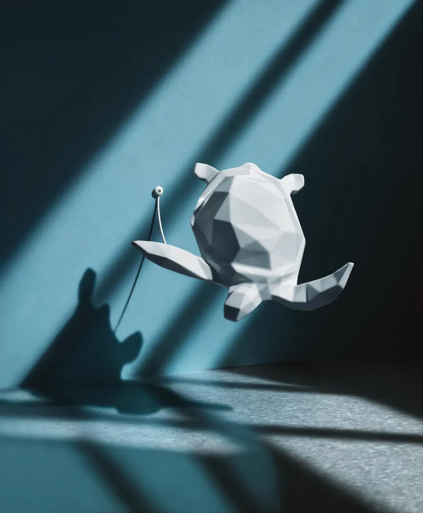 Wall ensembles - Porcelain Turtle Sculpture – White - OCEANSTORE DESIGN