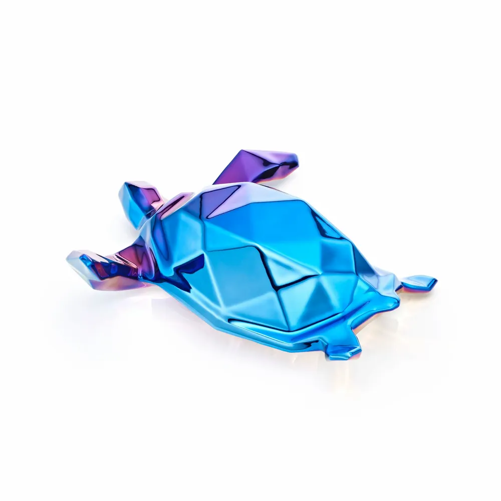 Chambres d'hôtels - Sculpture en porcelaine – Tortue Bleue - OCEANSTORE DESIGN