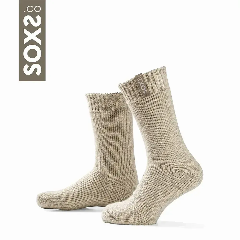 Chaussettes - Chaussettes - ColdProof, moyen, laine beige, safari, 42-46 - SOXS.CO