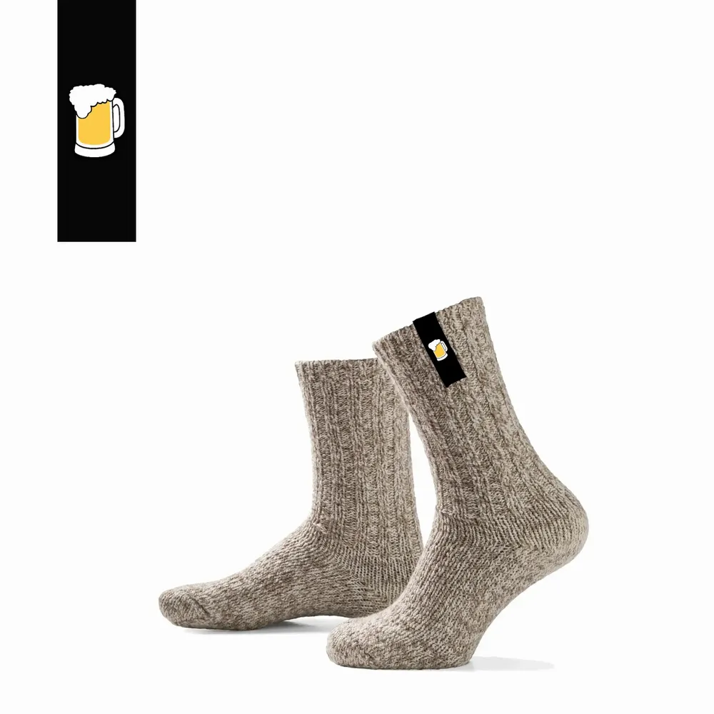 Socks - Socks - Originals, medium, beige wool, blond beer, 42-46 - SOXS.CO