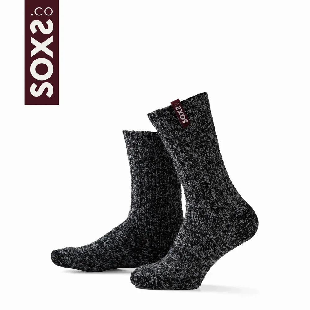 Chaussettes - Chaussettes - Originals, moyen, laine gris foncé, windsor wine, 47-53 - SOXS.CO