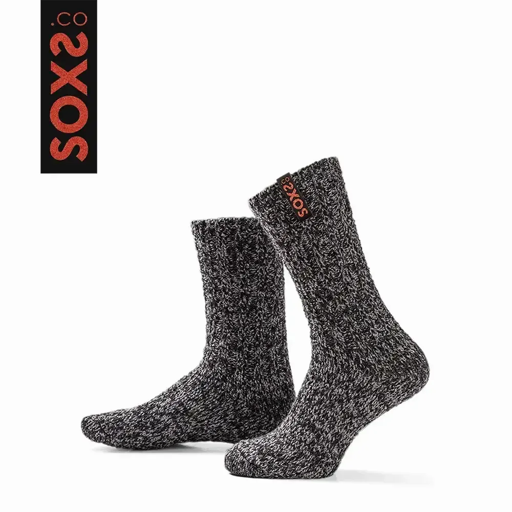Socks - Socks - Originals, non-slip, medium, dark grey wool, moonless night, 37-41 - SOXS.CO
