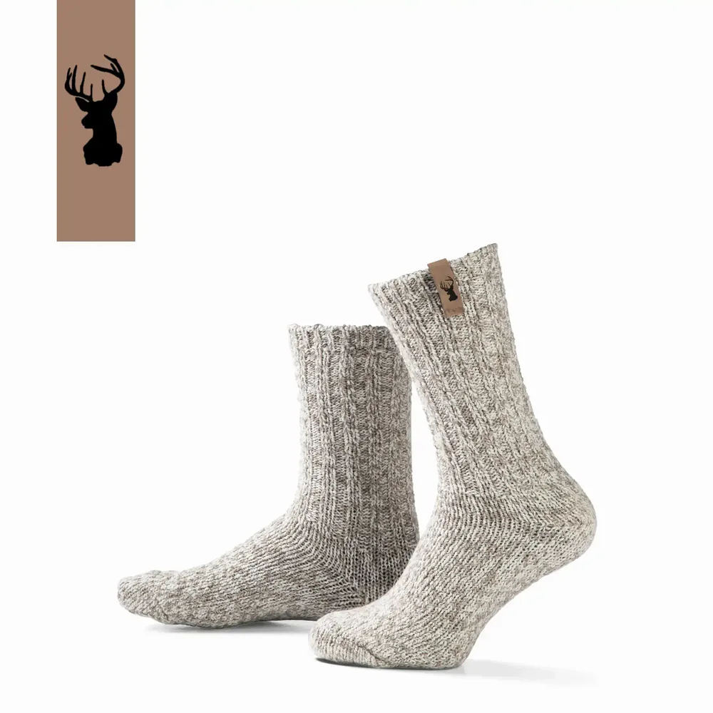 Socks - Socks - Originals, medium, beige wool, deer hazel, 42-46 - SOXS.CO