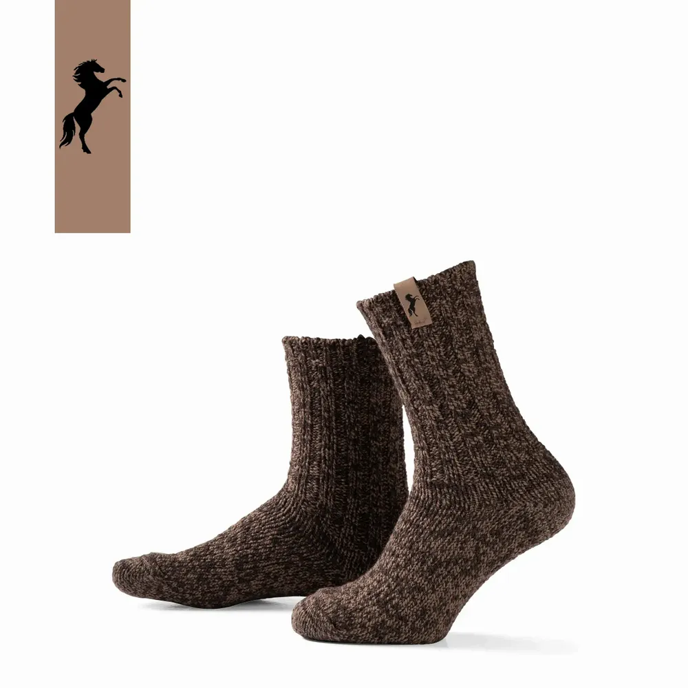 Socks - Socks - Originals, medium, dark brown wool, horse, 37-41 - SOXS.CO
