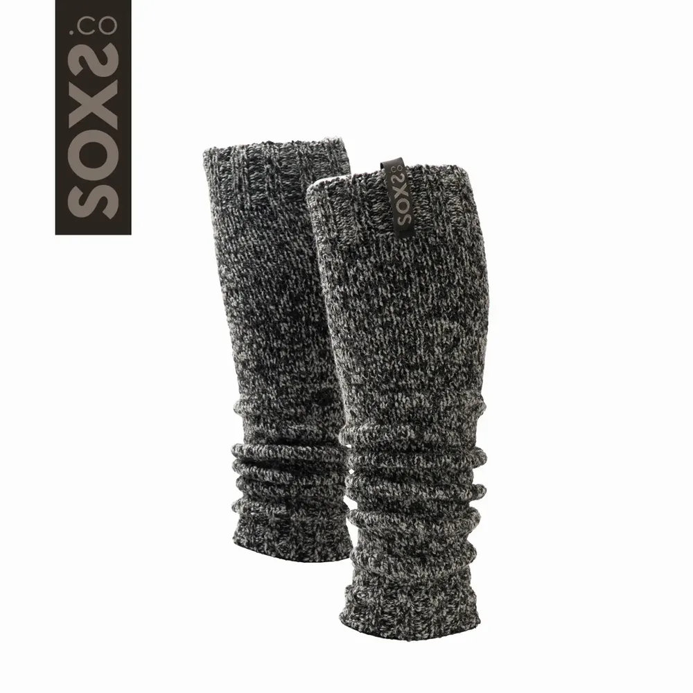 Socks - Originals, arm warmers, dark grey wool, black ink, one size - SOXS.CO