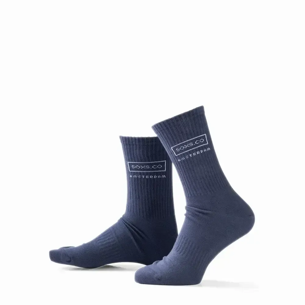 Chaussettes - Chaussettes - Sport, moyen, coton, bleu indigo, 42-46 - SOXS.CO