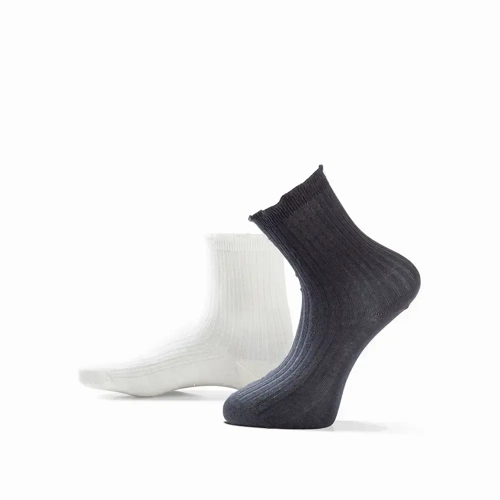 Chaussettes - Chaussettes - Tendance, volants, bas, coton, 2 paires, blanc cassé/noir, 37-41 - SOXS.CO