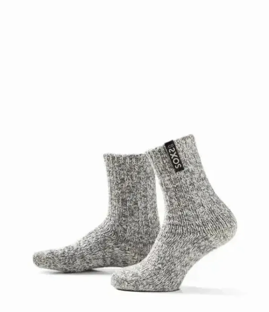 Socks - Originals, medium, grey wool, jet black, 47-53 - SOXS.CO