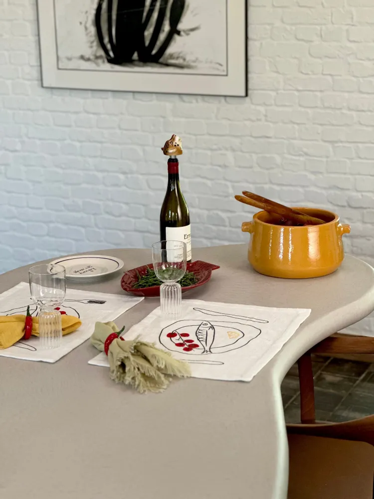 Linge de table textile - Embroidered placemats 'Catch of the day' - STUDIO NOTICED