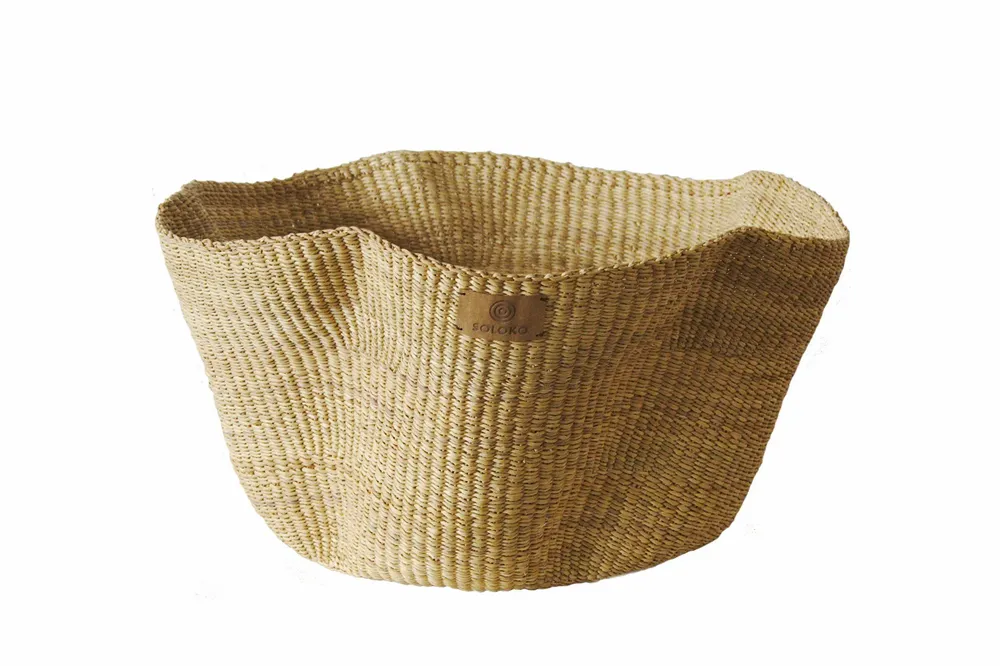Decorative objects - Sitso Wave Basket| Storage & Floor Basket | Sculpture Basket | Natural - SOLOKO