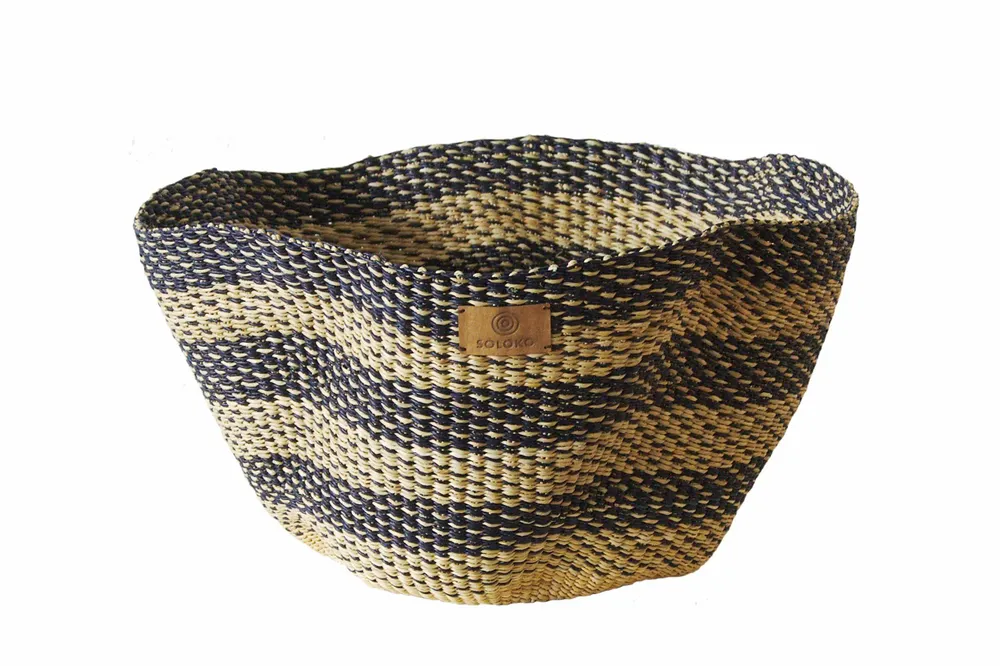 Objets de décoration - Sitso Wave Basket| Panier de rangement et de sol | Sculptur | Bleu - SOLOKO