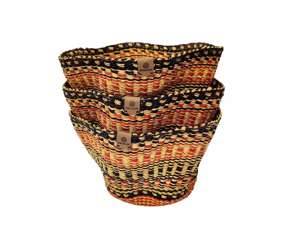 Poubelles pour salle de bain - Panier Sitso Wave petit | Panier de rangement | Sculptur | rouge brun - SOLOKO