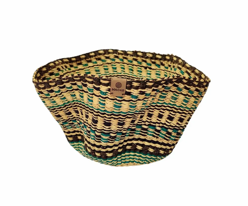 Objets de décoration - Panier Sitso Wave petit | Panier de rangement | Sculptur | bleu brun - SOLOKO