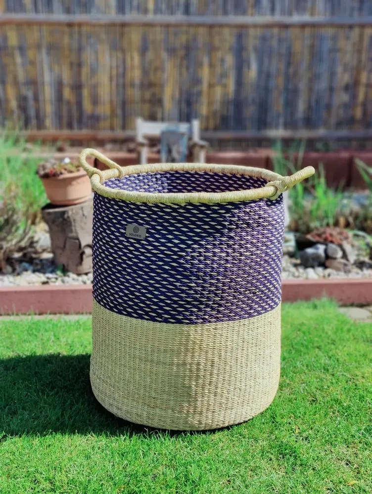 Objets de décoration - Panier à linge Enyo | Panier de rangement | Bleu naturel - SOLOKO