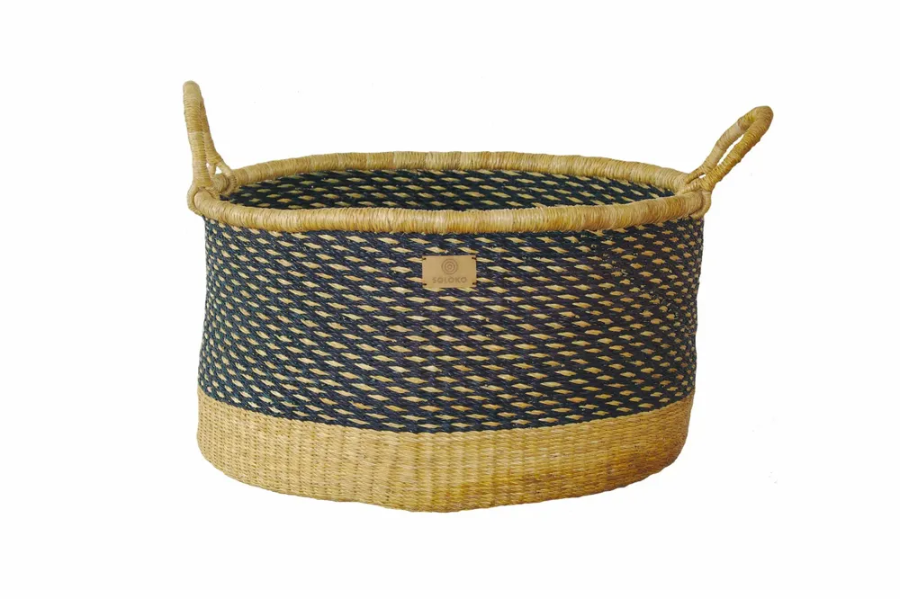 Objets de décoration - Panier de rangement Enyo | Panier de sol | Bleu Naturel - SOLOKO
