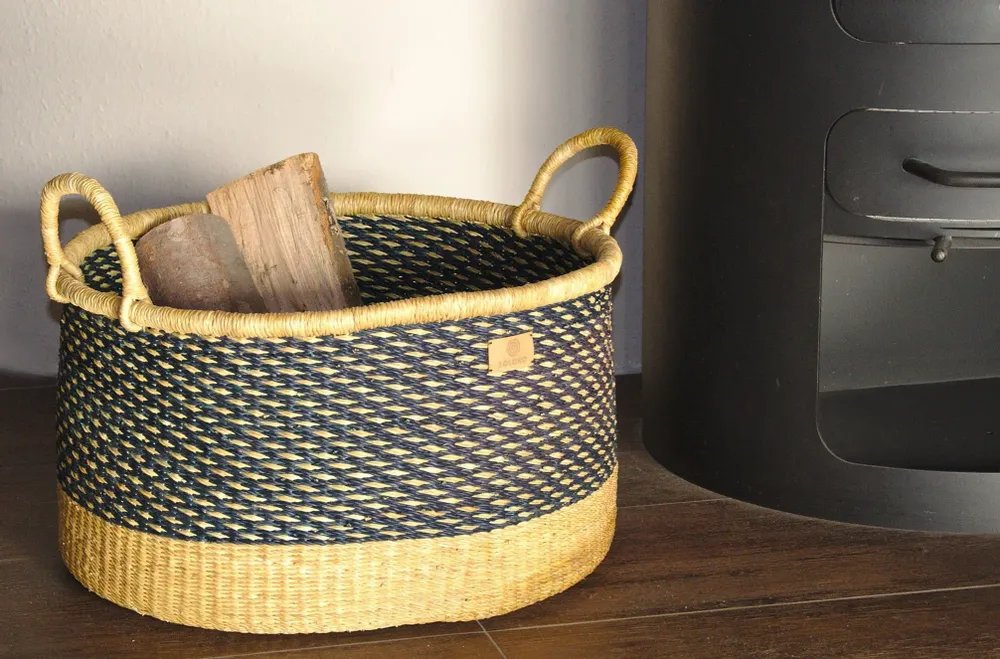 Objets de décoration - Panier de rangement Enyo | Panier de sol | Bleu Naturel - SOLOKO
