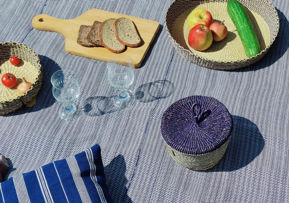 Baskets - Nunya Lid Basket | Storage Basket Small | Handwoven Basket | Blue - SOLOKO