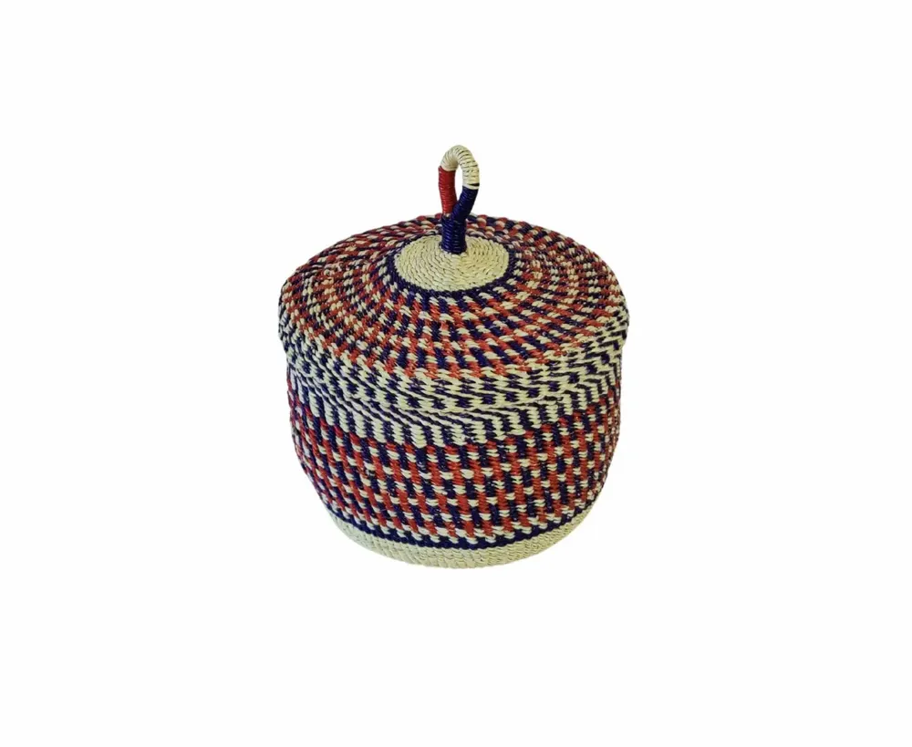 Corbeilles - Nunya Panier à couvercle | Panier de rangement petit | Rouge bleu - SOLOKO