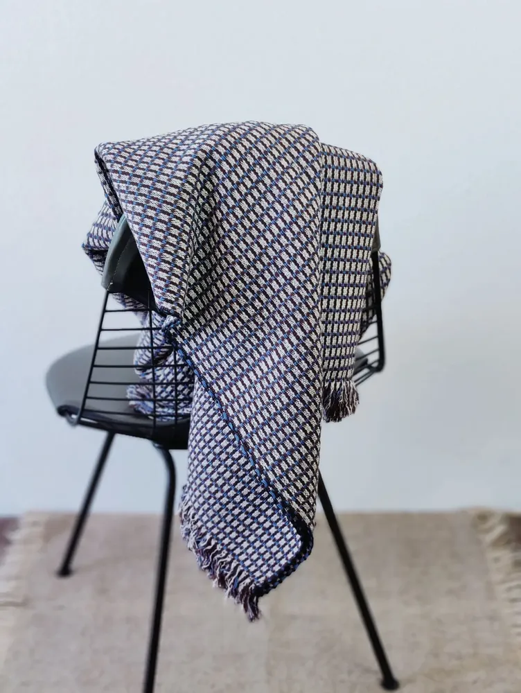 Throw blankets - Handwoven Blanket | Ability Skyblue Brown | Handmade Throw | Kente - SOLOKO