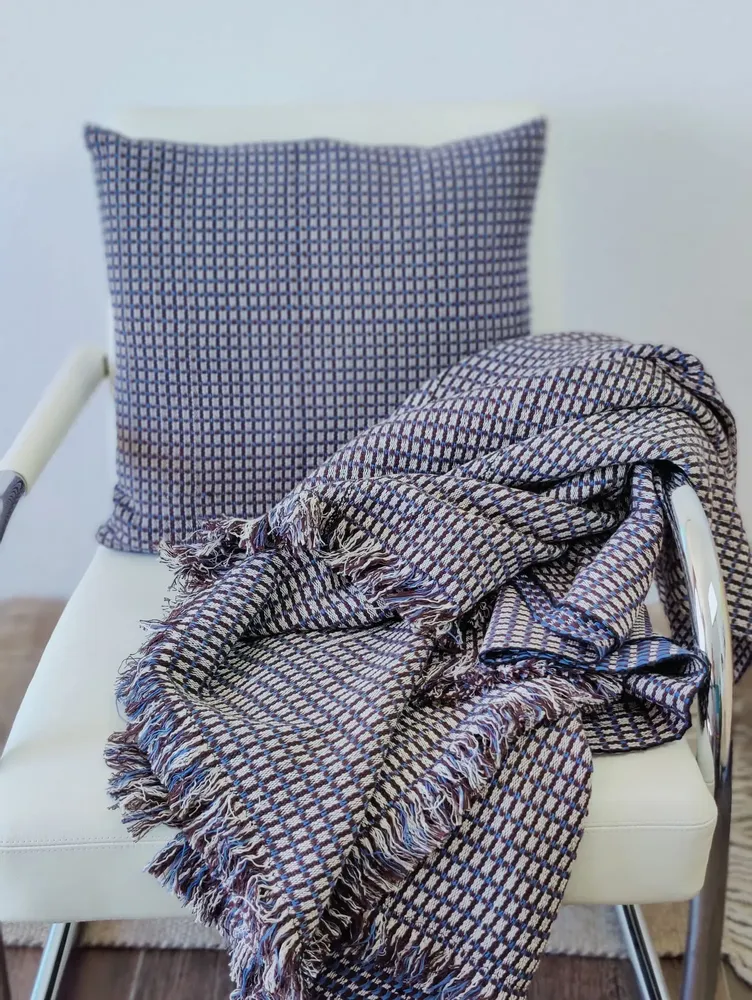 Throw blankets - Handwoven Blanket | Ability Skyblue Brown | Handmade Throw | Kente - SOLOKO