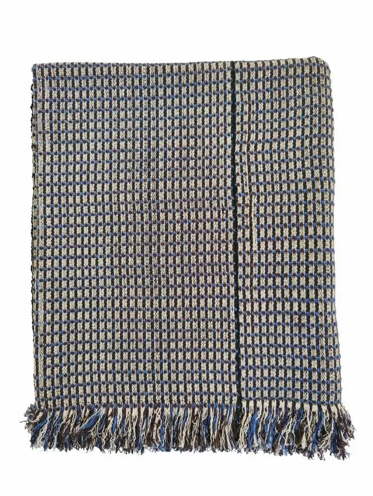 Throw blankets - Handwoven Blanket | Ability Skyblue Brown | Handmade Throw | Kente - SOLOKO