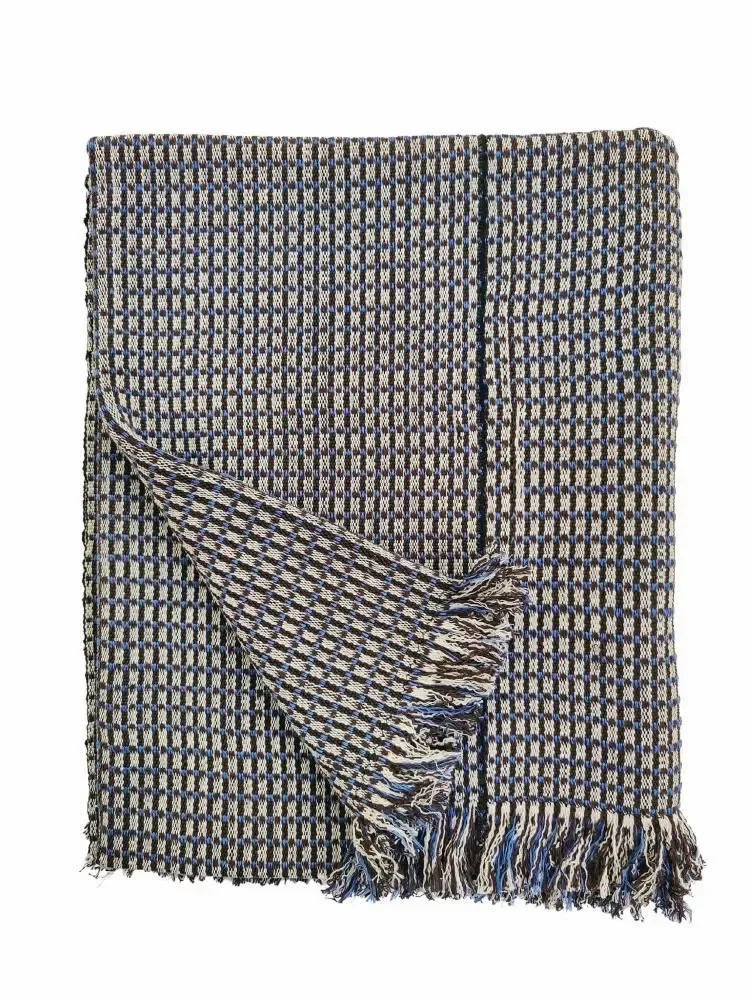 Throw blankets - Handwoven Blanket | Ability Skyblue Brown | Handmade Throw | Kente - SOLOKO