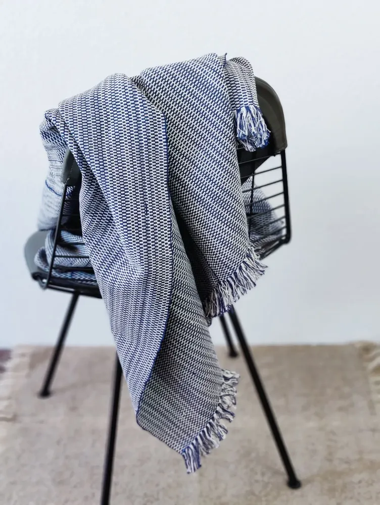 Throw blankets - Handwoven Blanket | Two is One Royal Blue | Handmade Throw | Kente - SOLOKO