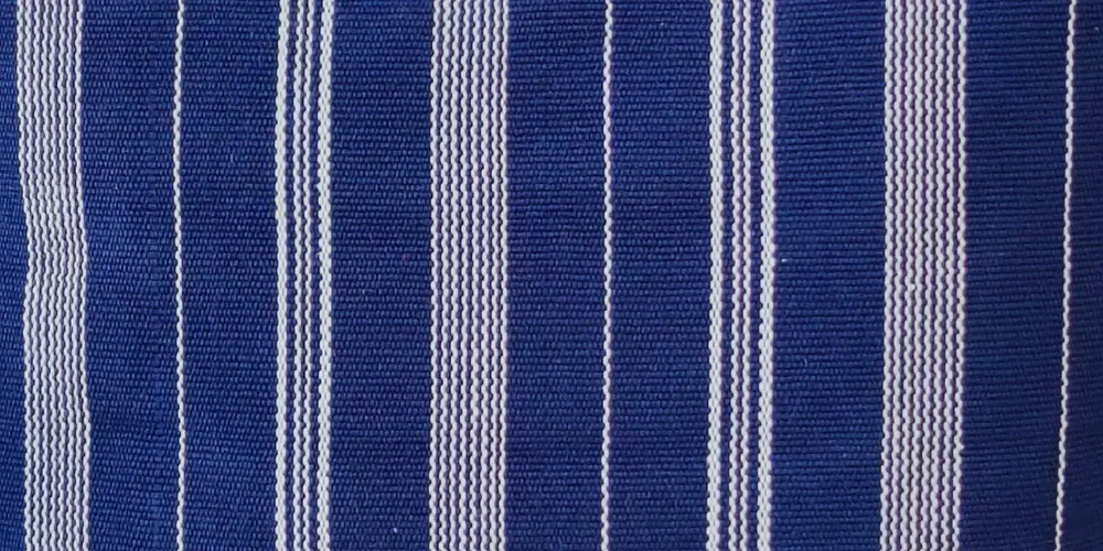 Fabric cushions - Cushion Cover Handwoven | Tsiame royal blue with beige stripes - SOLOKO