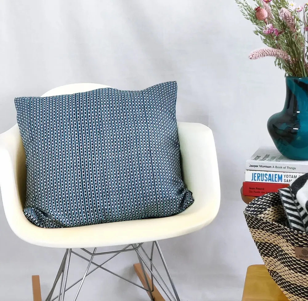 Fabric cushions - Cushion Cover Handwoven | Ability blue, turquoise - SOLOKO