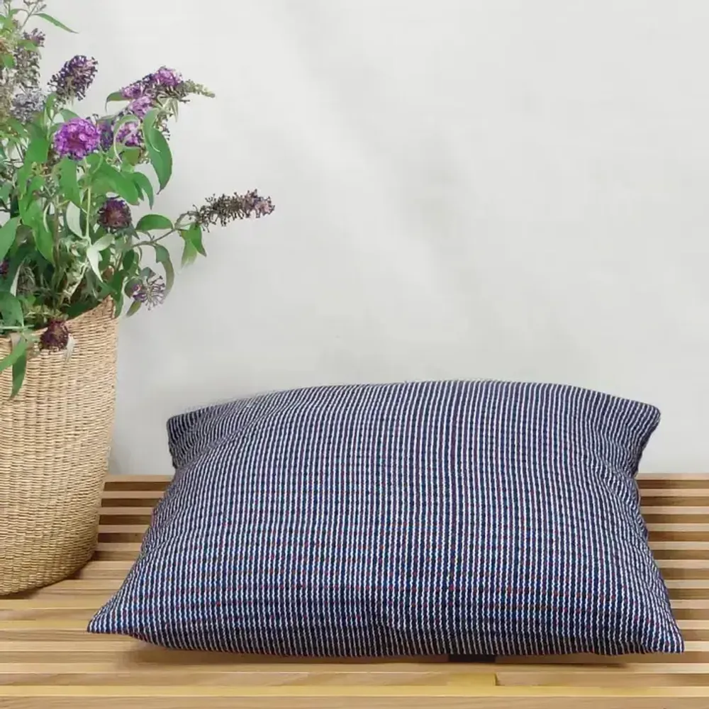 Coussins textile - Cushion Cover Handwoven | Ability wine red, blue, black - SOLOKO